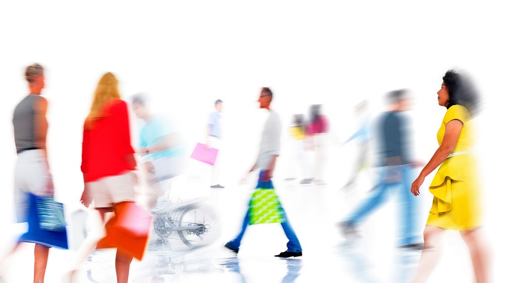 Group of  Diverse Busy People Shopping