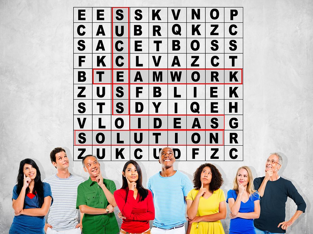 Success Crossword Puzzle Words Achiement Game Concept