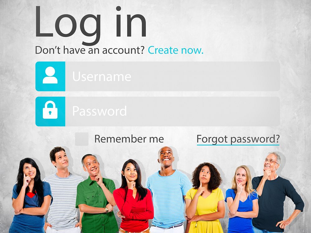 Casual People Account LogIn Security Protection Concept
