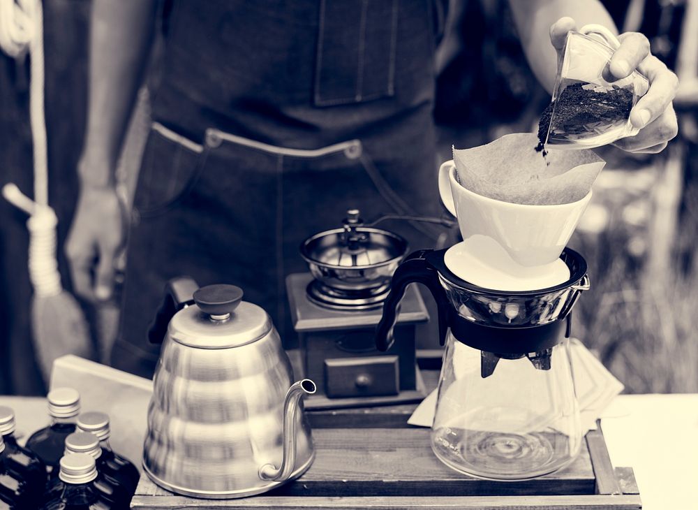 Barista Man Making Drip Coffee Show