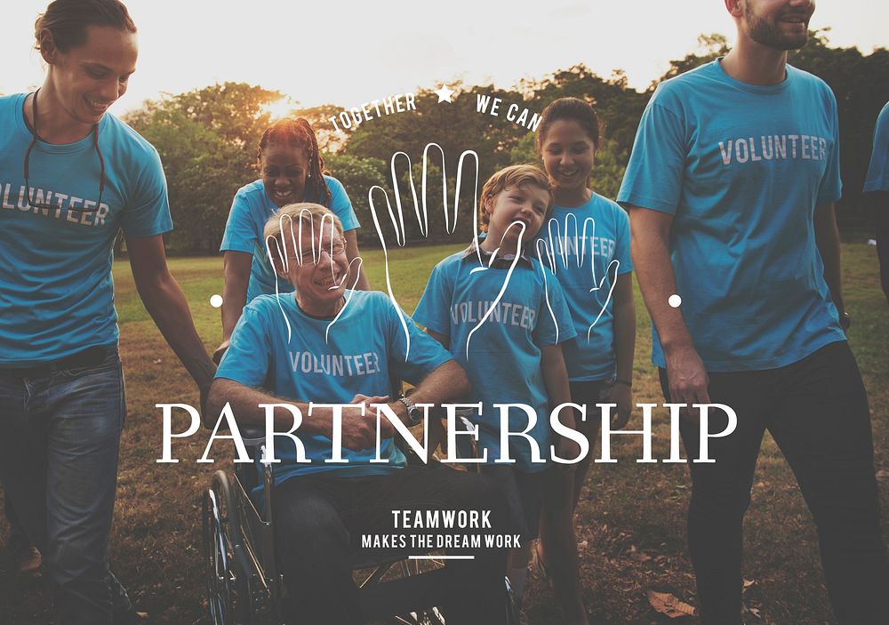 Partnership Team Support Togetherness Cooperation Hands Graphic