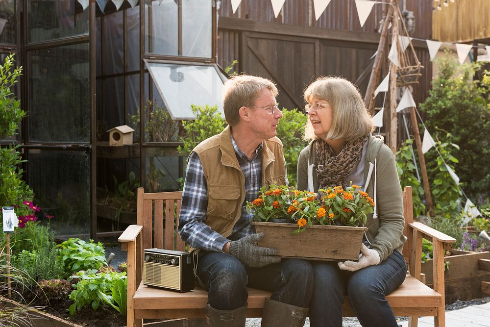 Senior Farmer Couple Romance Love