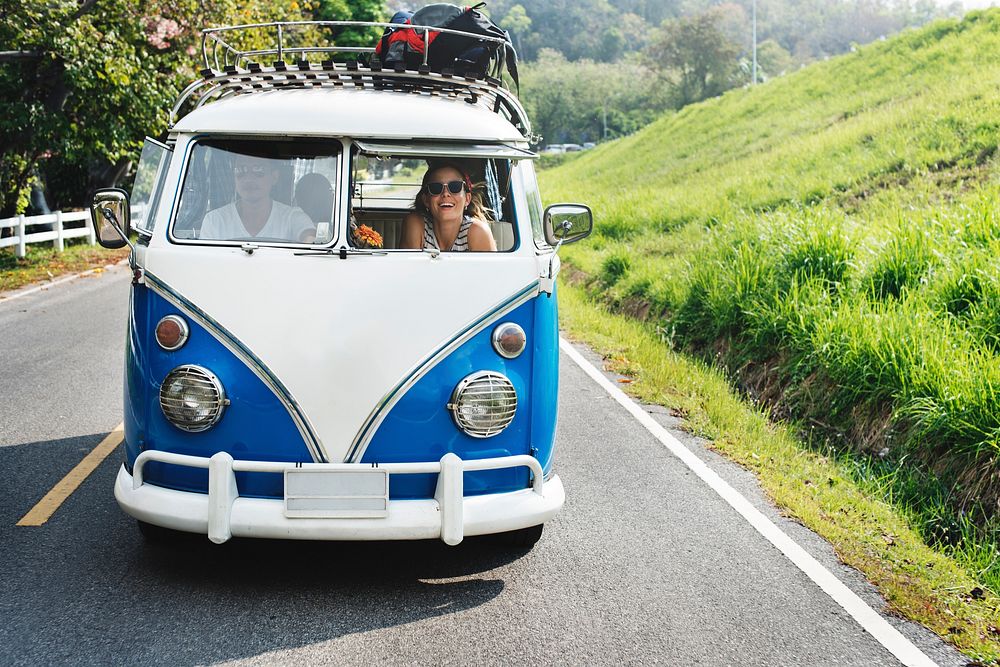 Group of Diverse Friends Travel Road Trip Together