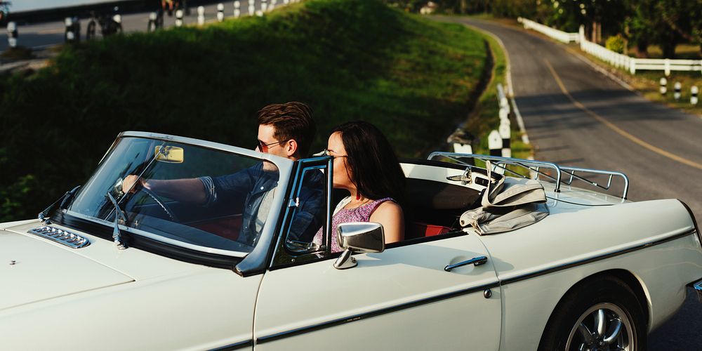 Diverse group of people enjoying a road trip and festival 