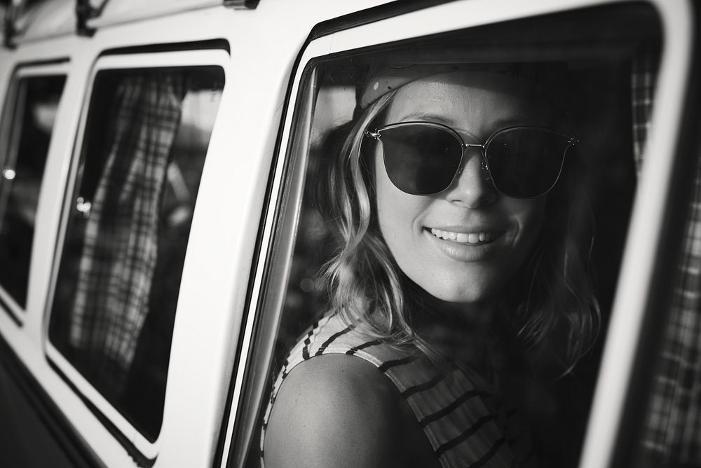 Diverse group of people enjoying a road trip and festival 