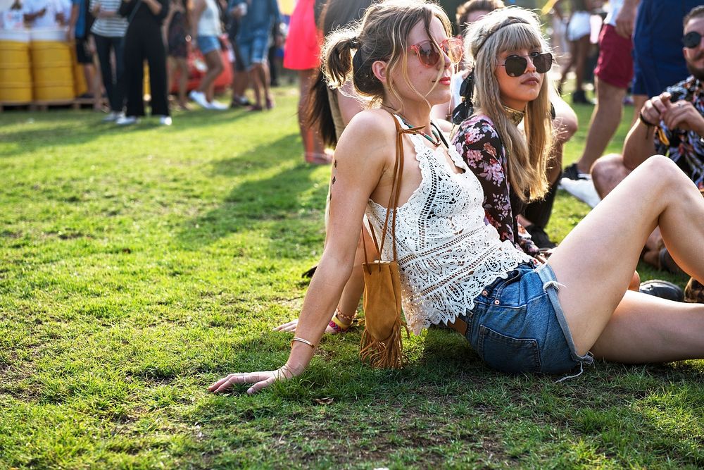 People Enjoying Live Music Concert Festival