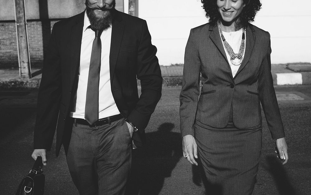 Business people walking together in the city