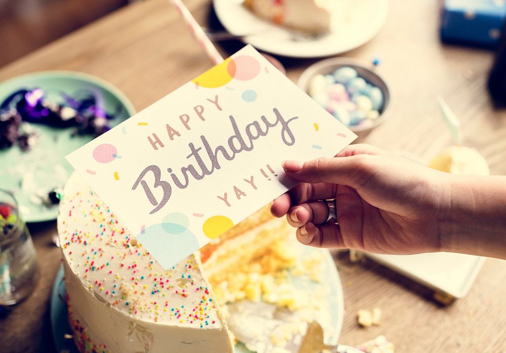 Birthday Cake with Wishing Card Celebration Party