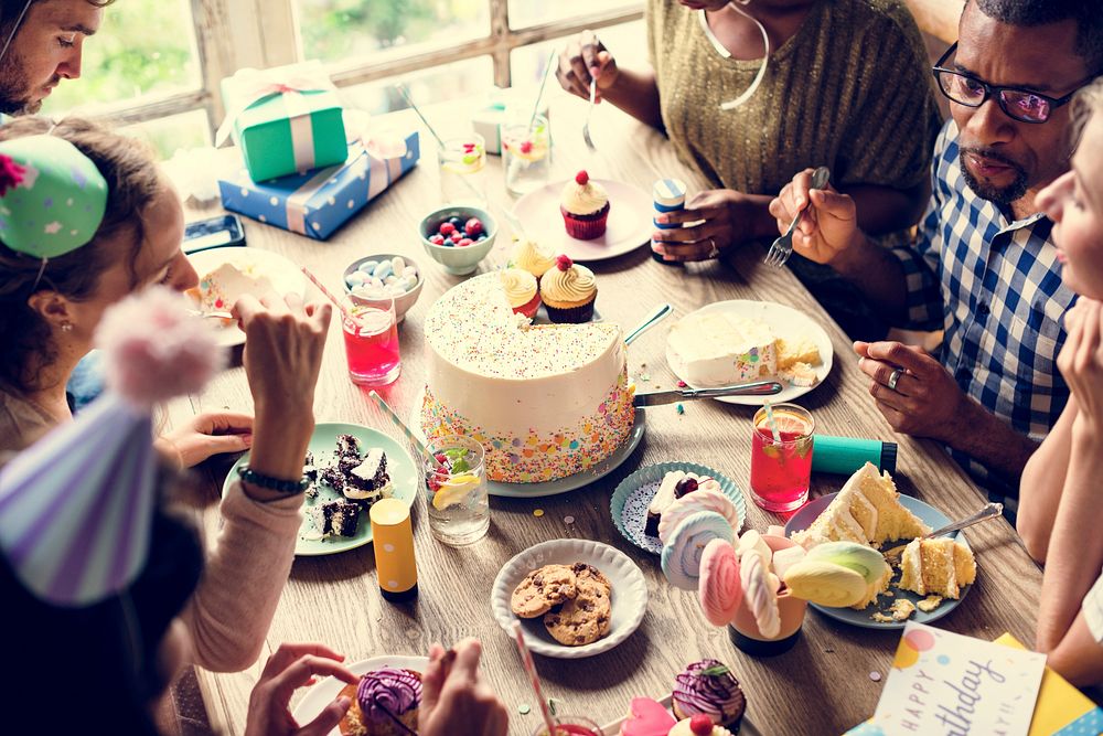 People Eating Cake on Birthday Party Celebration