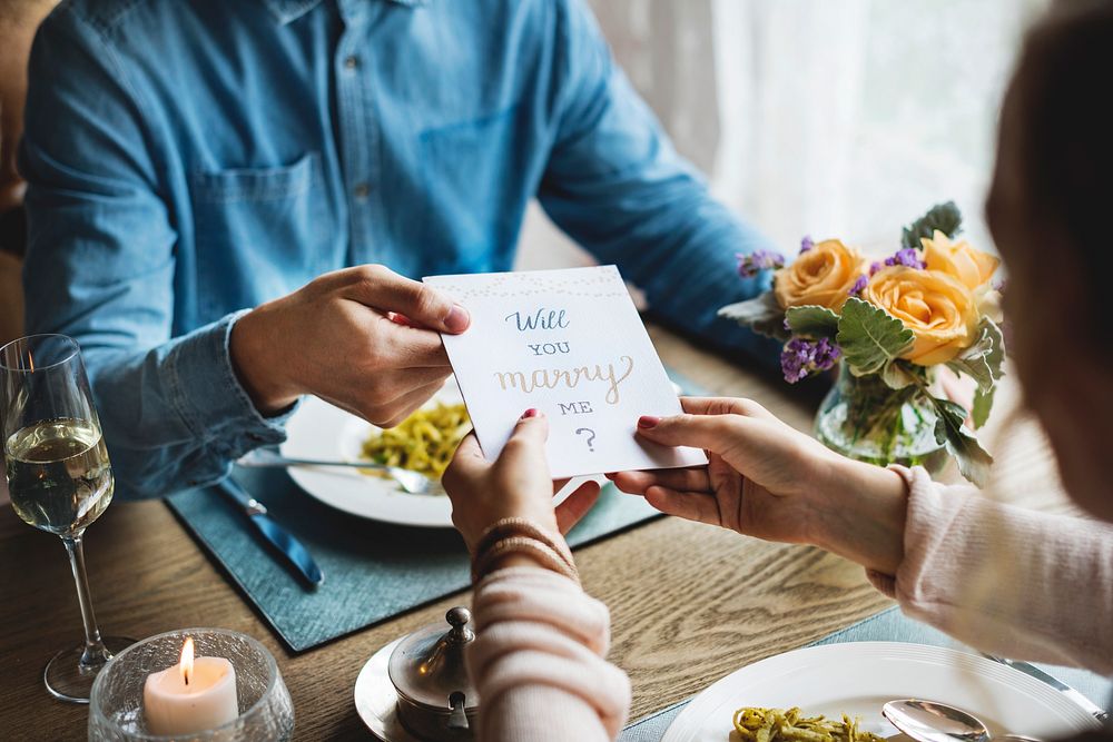 Proposing with a "Will you marry me?" card