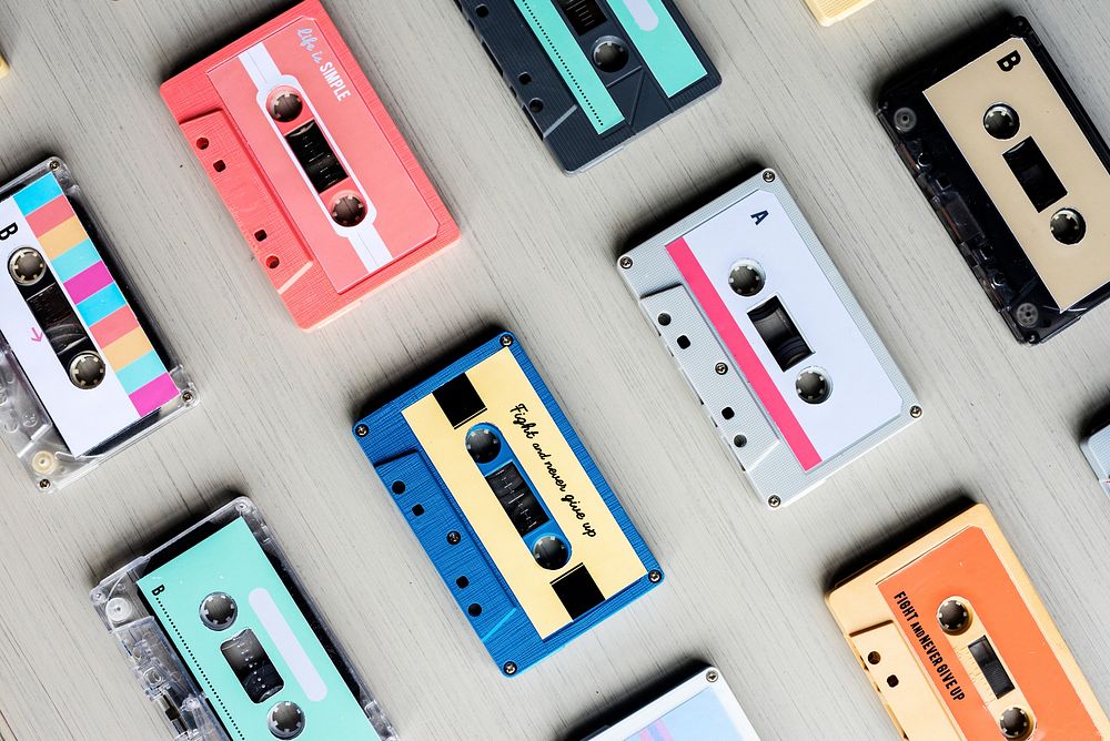 Collection of Retro Music Audio Cassette Tape 80s