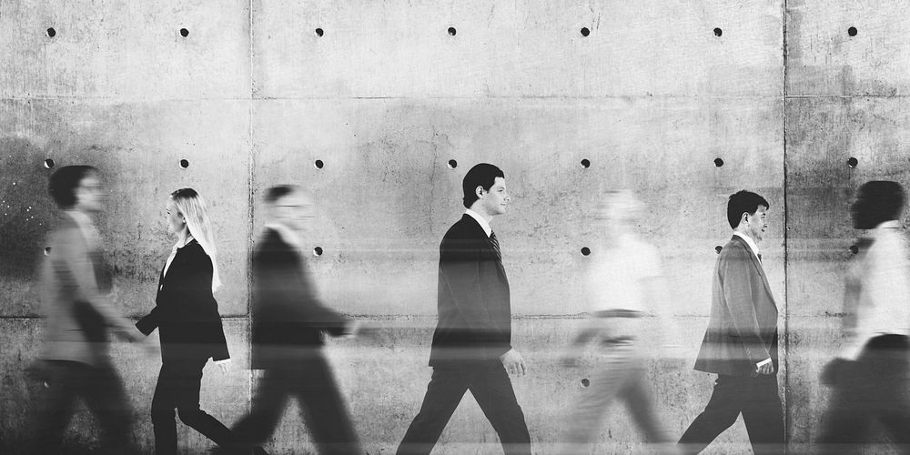 Business People Commuter Walking Abstract  Concept