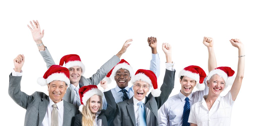 Business People Celebration Happiness Smiling Christmas Concept
