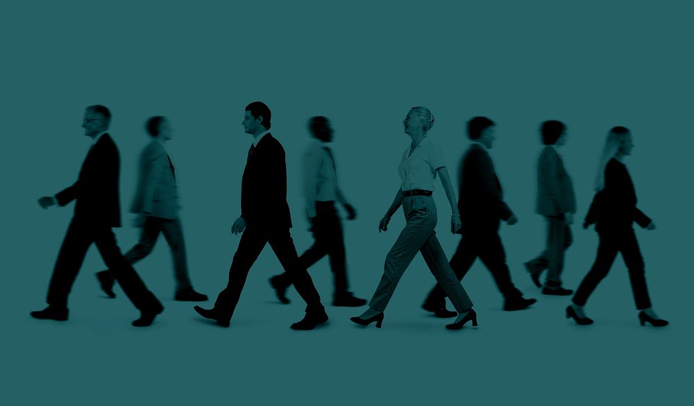 Business People Commuter Walking Rush Hour Concept