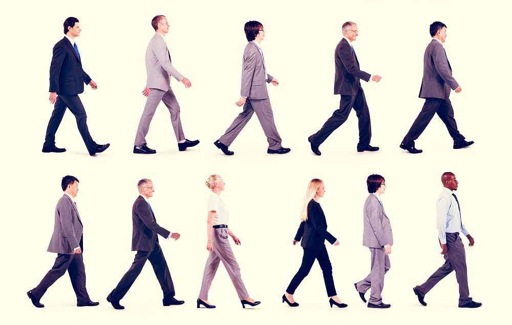 Business People Travel Walking Movement Concept