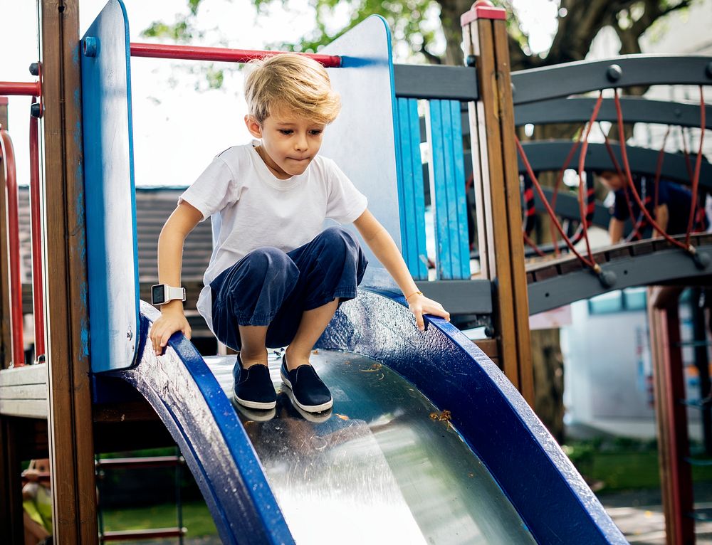 boy playing at a playground