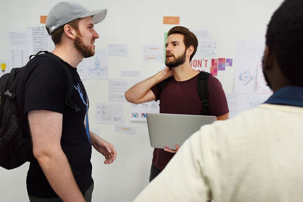 Group of diverse people attending startup business course