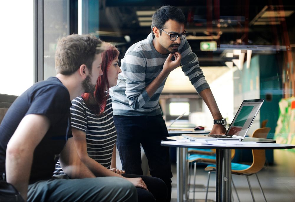 Group of diverse people having a meeting