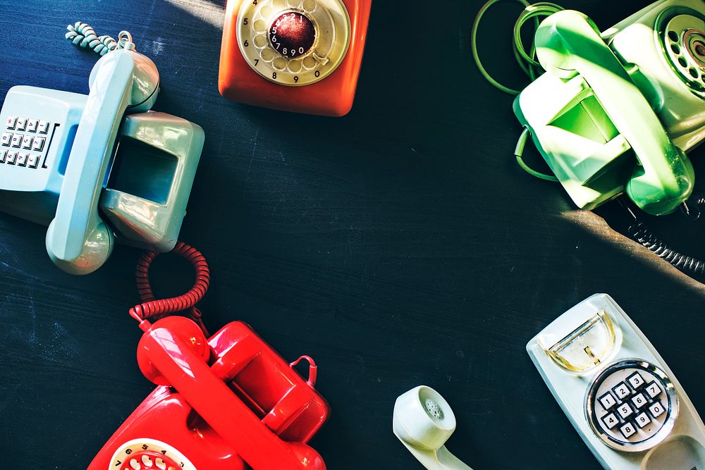 Vintage colourful telephone shoot 