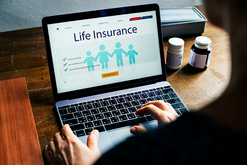 Life insurance plan on computer laptop screen