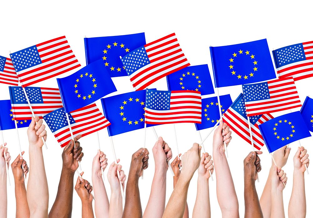 EU and Americain Flags