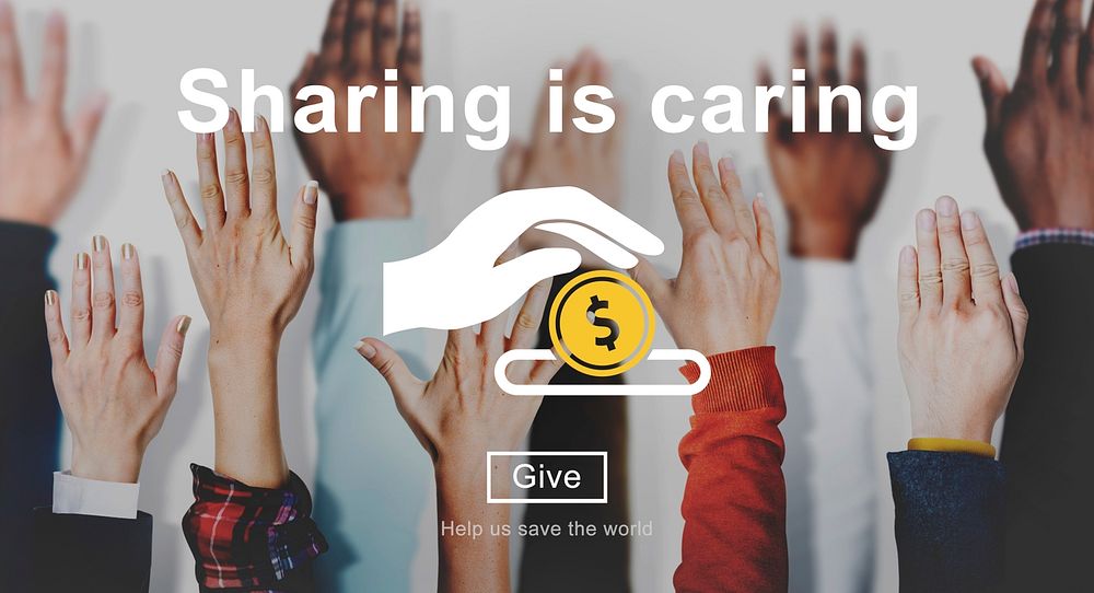 Sharing is Caring Money Donation Give Concept
