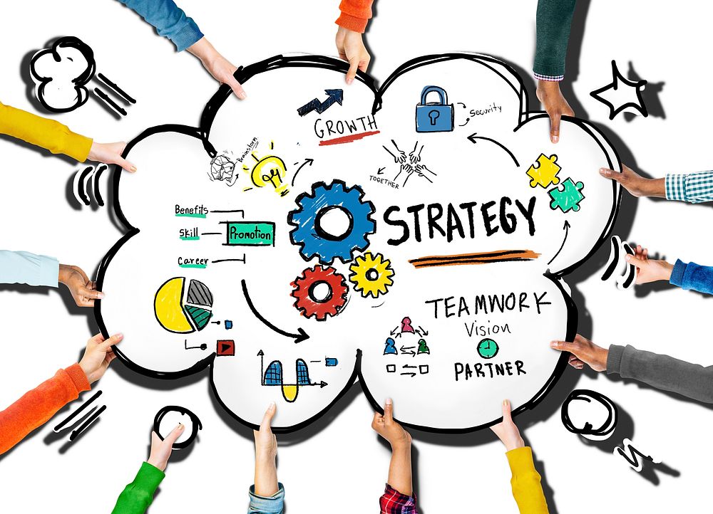 Strategy Solution Tactics Teamwork Growth Vision Concept