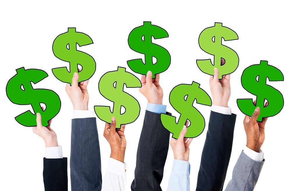 Diverse Business People Holding Dollar Sign