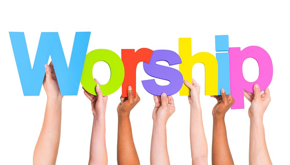 Diverse Hands Holding The Word Worship