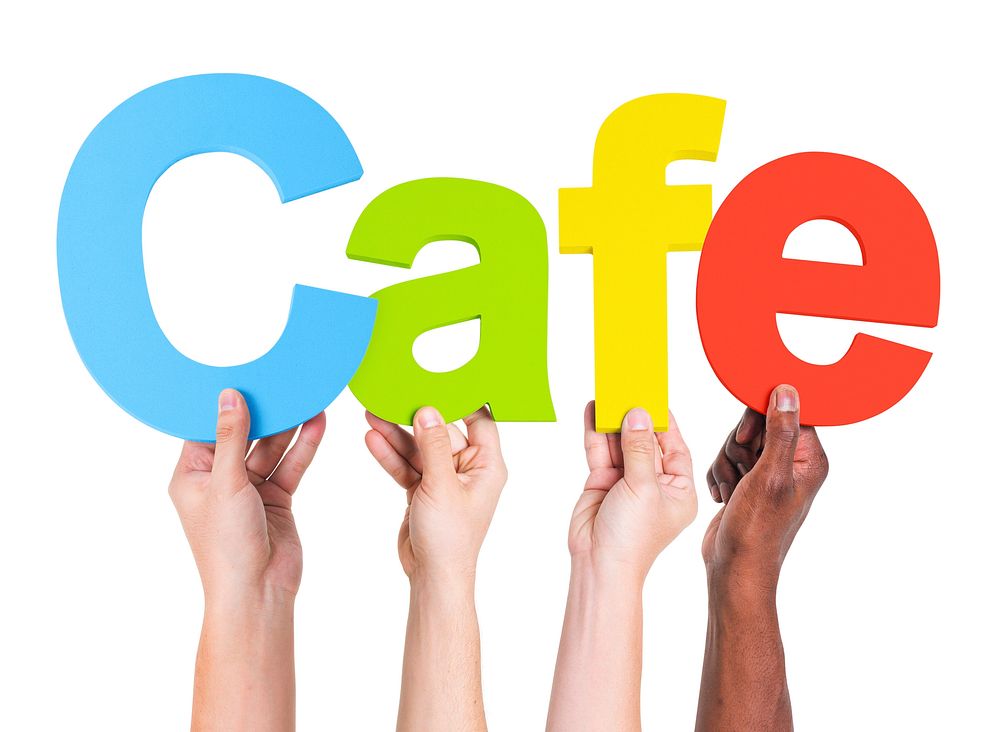 Group of Multiethnic Hands Holding Cafe