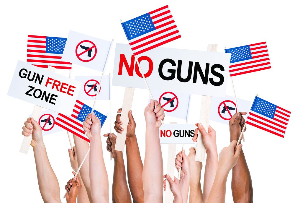 American people campaigning for gun control