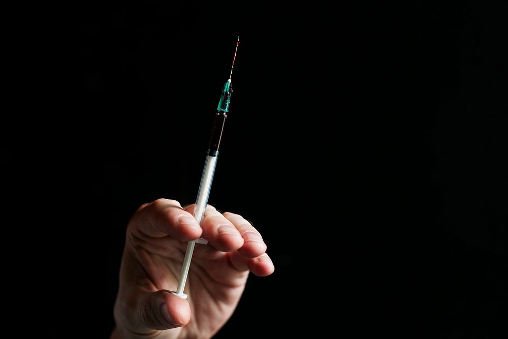Closeup of a syringe