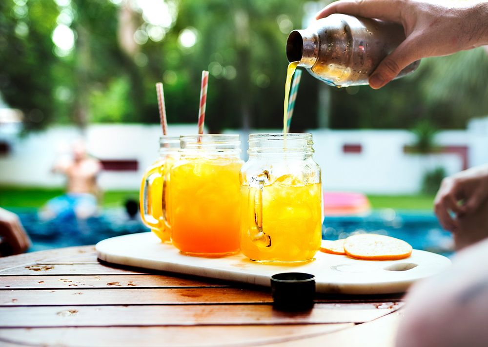 Orange juice punch cocktail relaxation