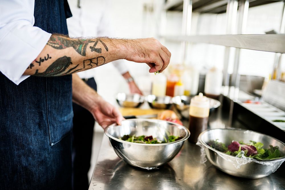 Chef working and cooking in the kitchen