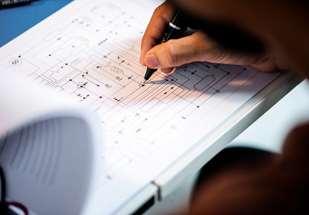 Hand writing circuit pattern guide line paper