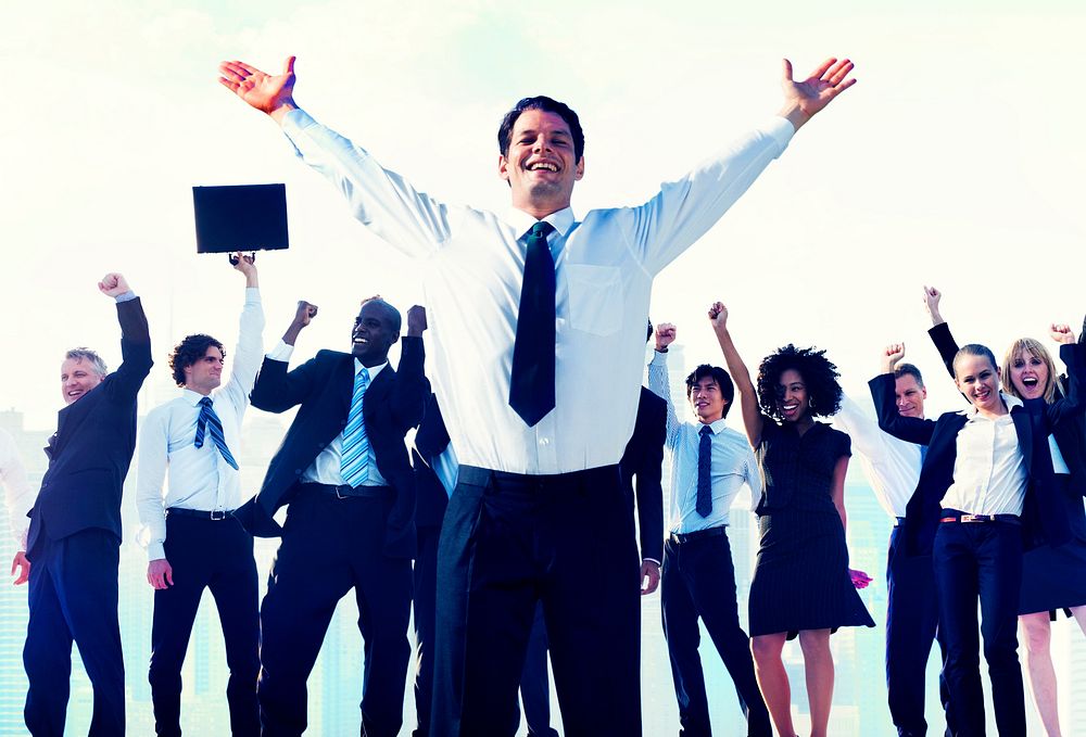 Business People Team Success Celebration Concept
