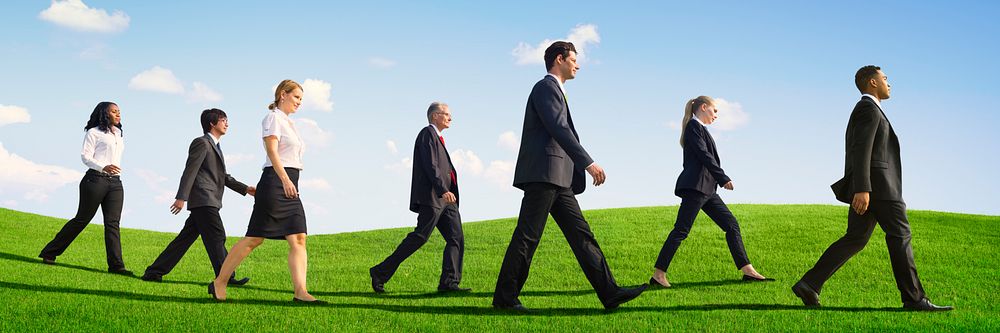 Business People Walking Outdoors the Way Forward Concept