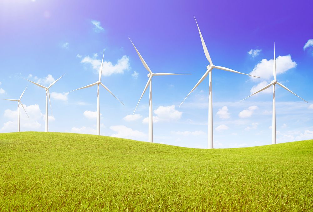 Windmill Turbine Fuel and Power Generation Sustainable Concept