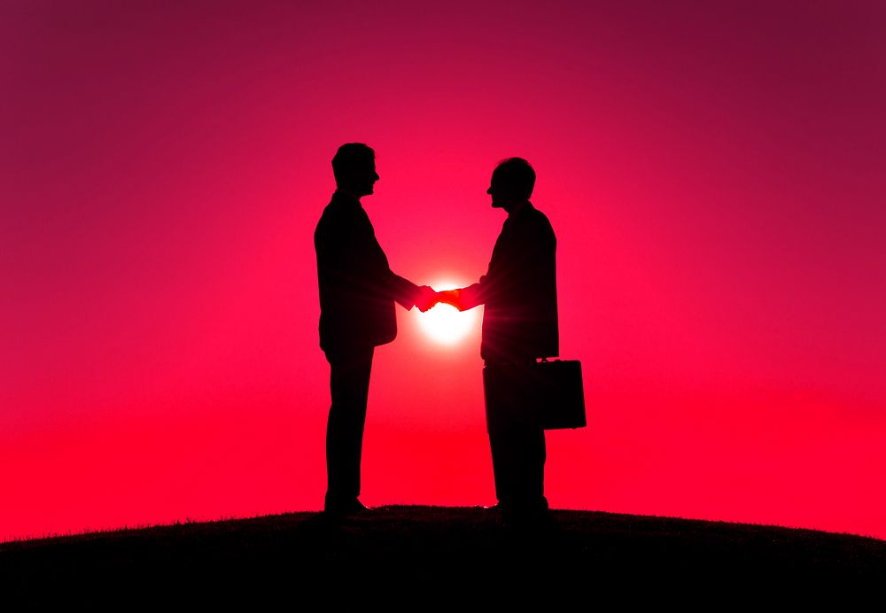 Business People Handshake Partnership Togetherness Concept