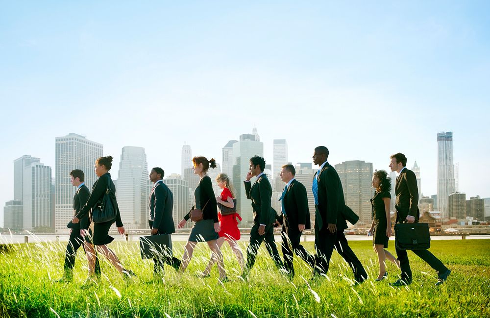 Business People Commuting Walking Outdoors Concept