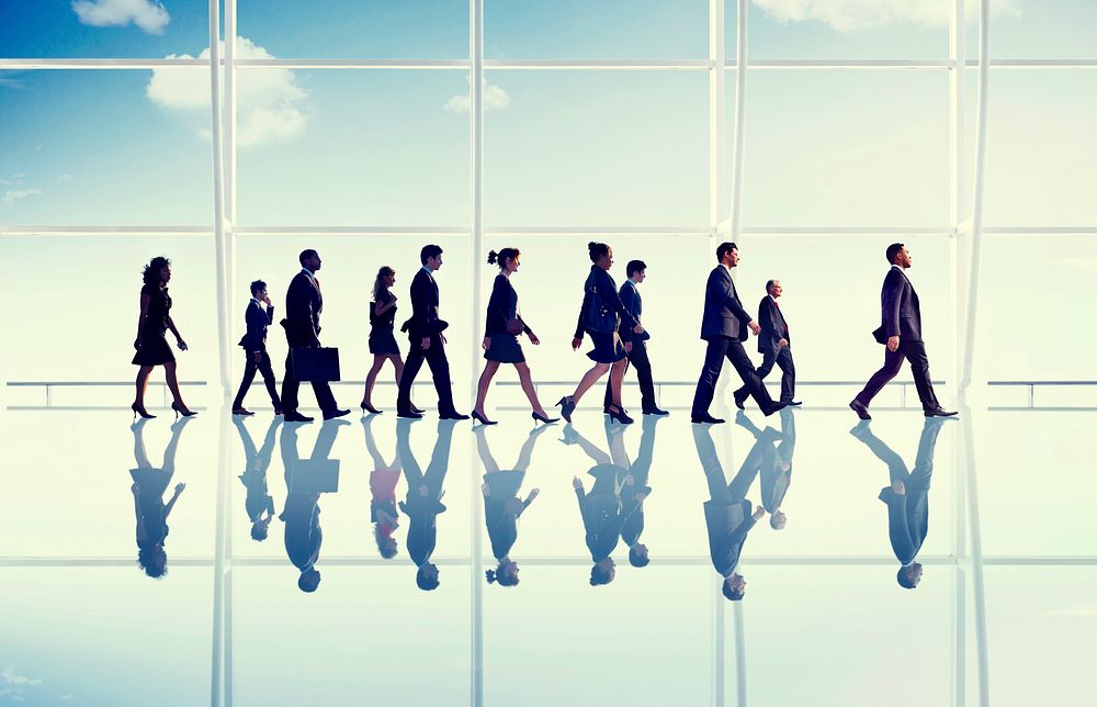 Business People Walking Office Concept
