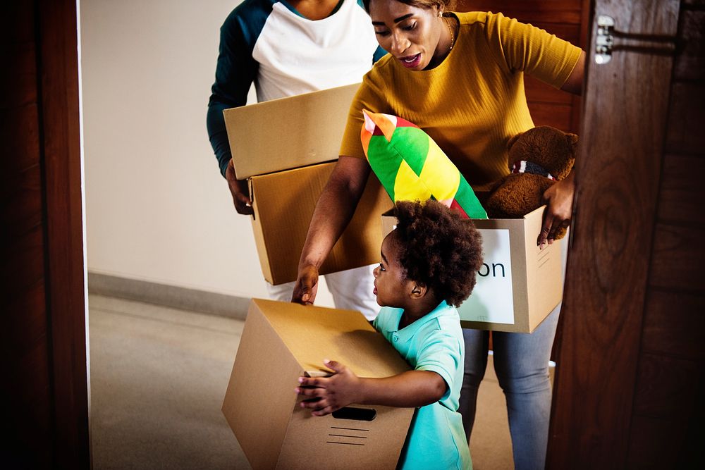 Black family moving in to new house