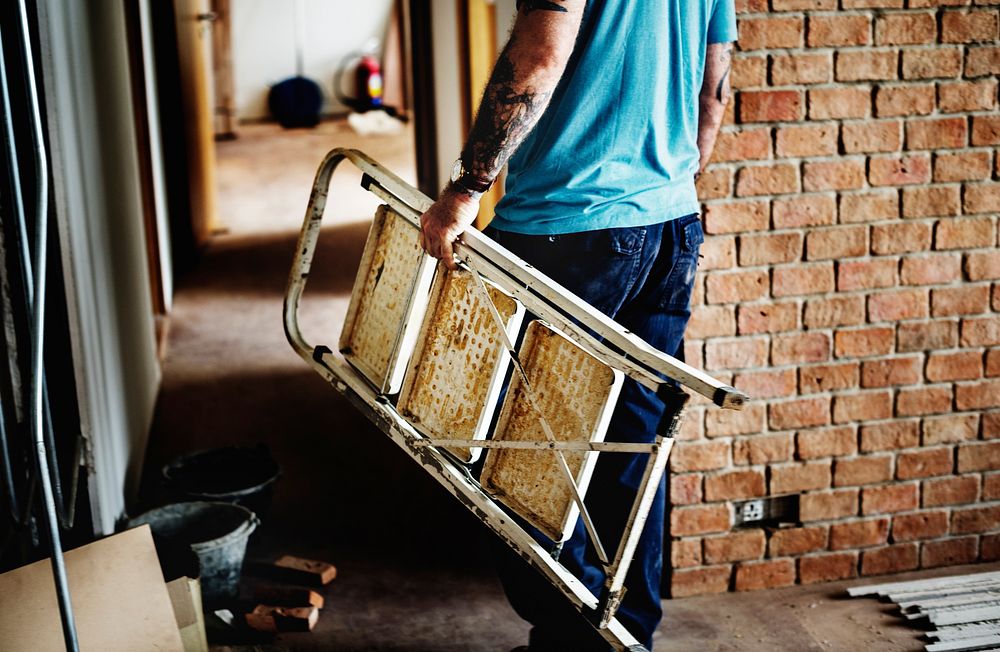 Handyman working renovating build tools