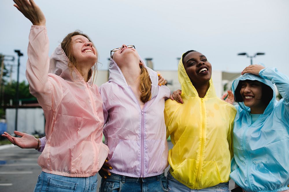 Group of diverse women having fun together