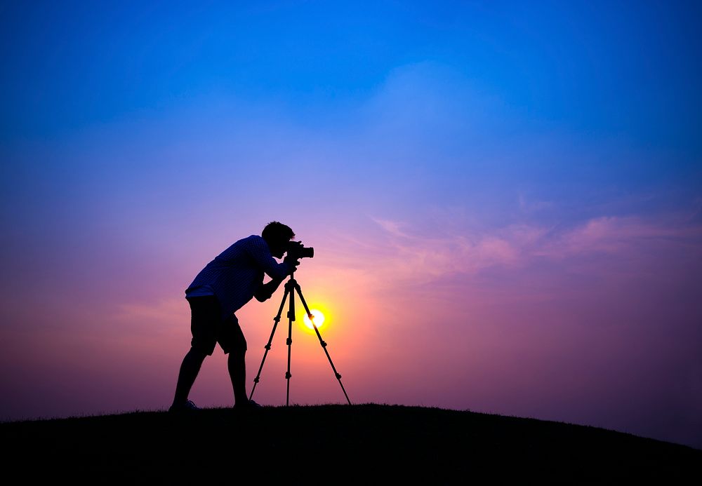 Photographer taking a nature photo