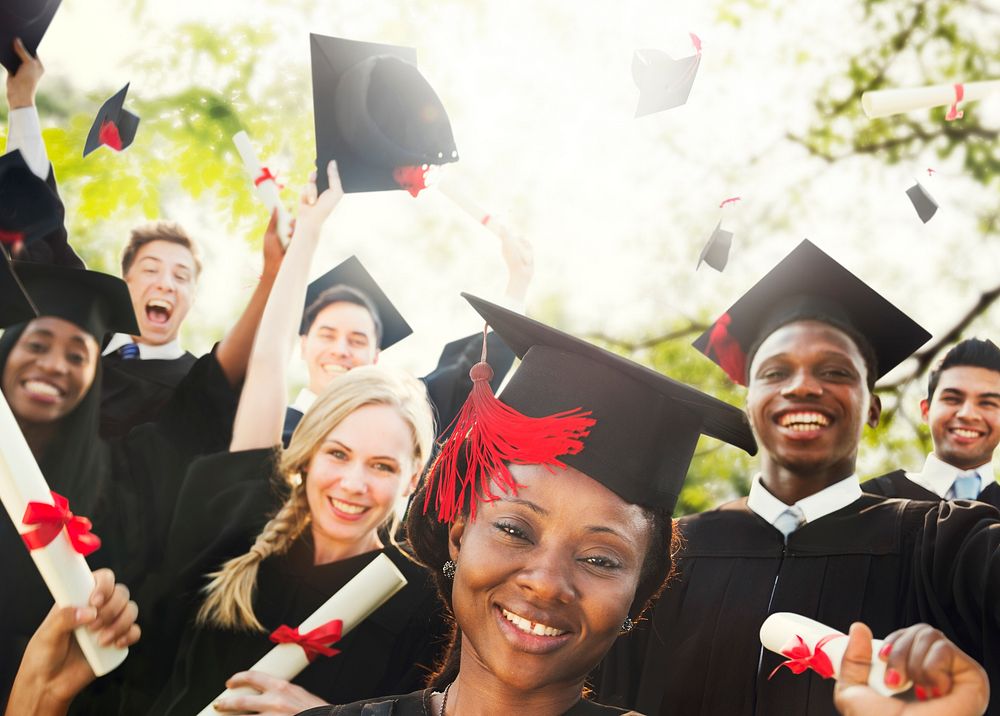 Diversity Students Graduation Success Celebration Concept