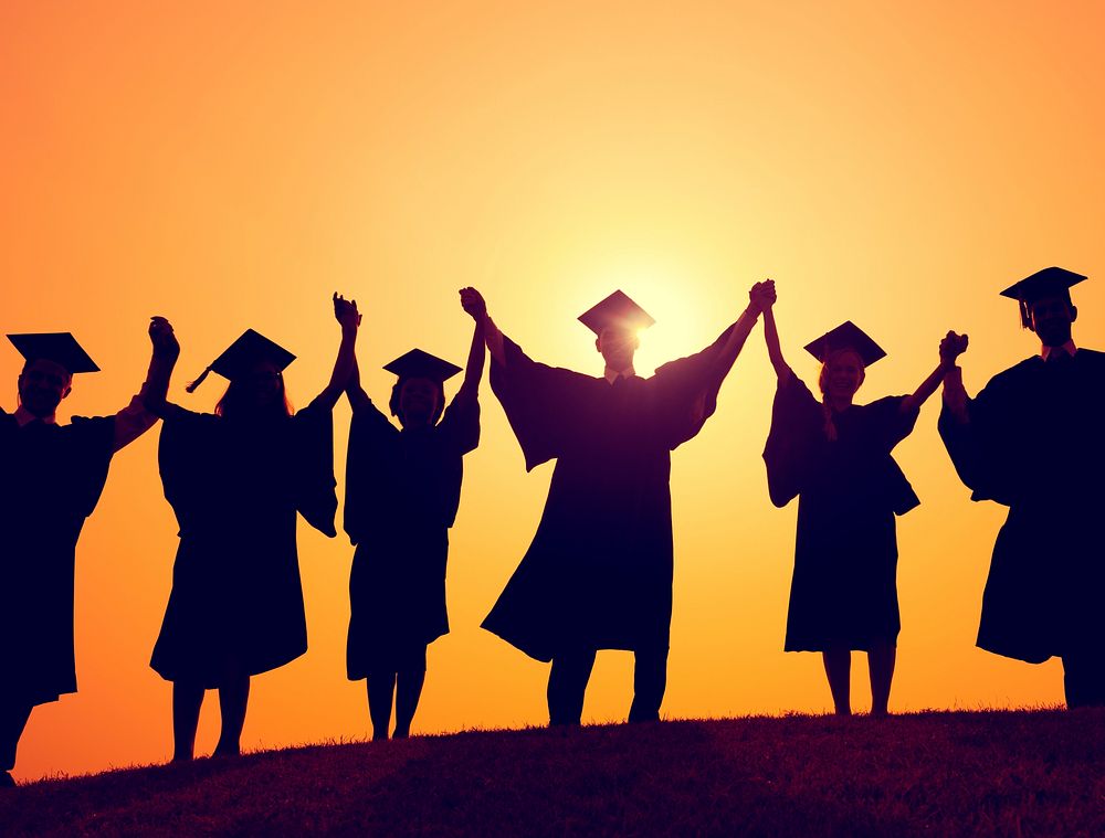 Students Graduation Success Achievement Celebration Happiness Concept