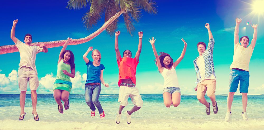 Beach Friendship Summer Happiness Relaxation Concept