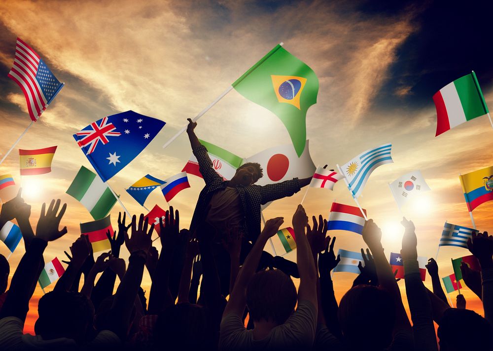 International Flags Togetherness Unity Variation Diversity Ethnicity Concept