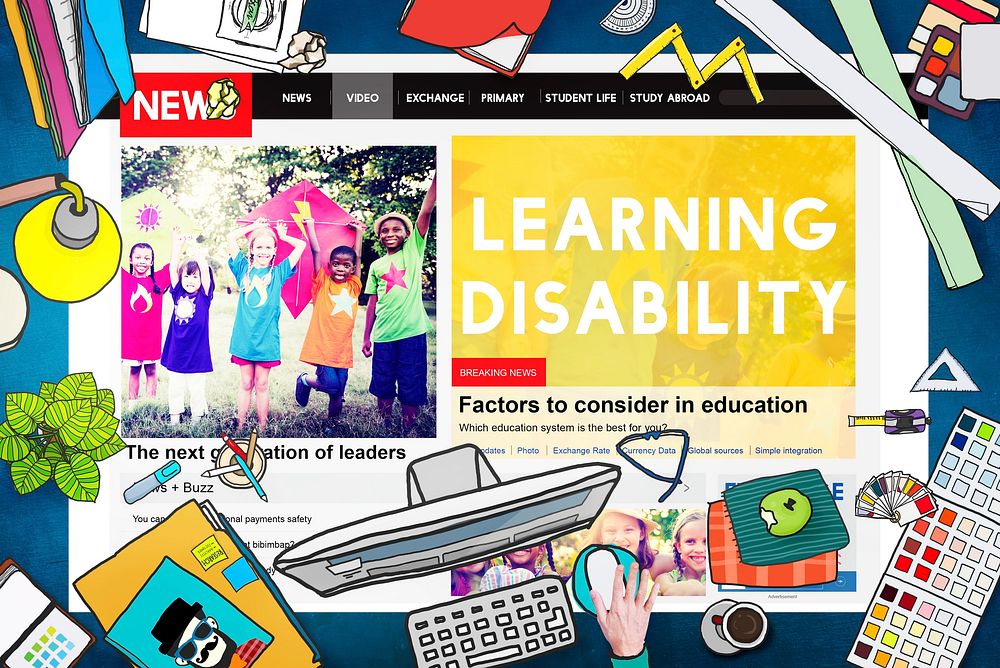 Kids Learning Disability News Feed Concept